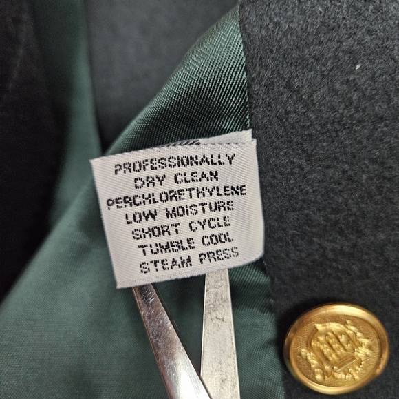 Vintage 80s Forecaster Emerald Green Double Breasted Wool Trench Coat Size 10 - Picture 6 of 12